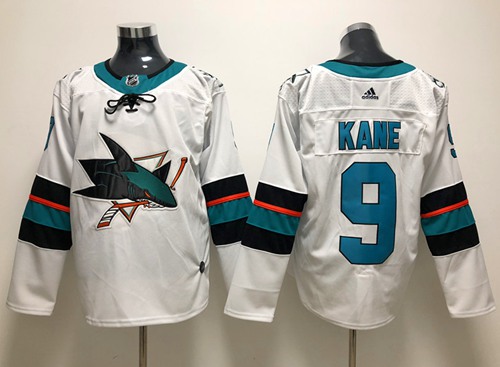 Adidas Men San Jose Sharks 9 Evander Kane White Road Authentic Stitched NHL Jersey